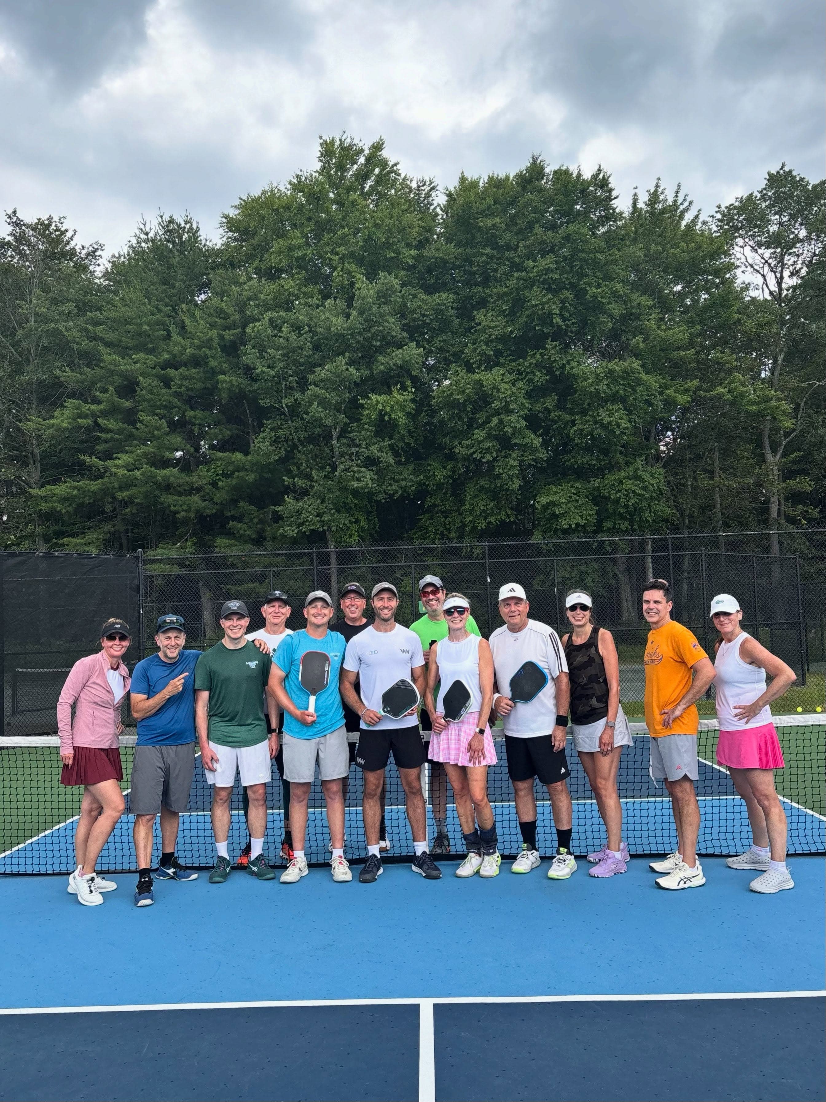 Pickleball community group on court